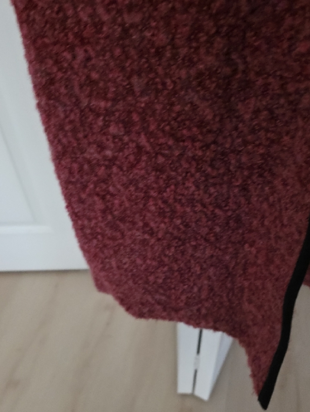 Long Open-Front Hooded Cardigan with Black Trim - Rose Vintage - Picture 5 of 9